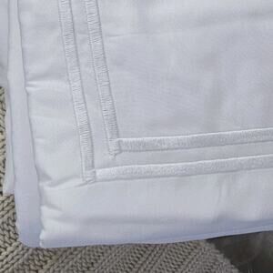 Hudson Park Embroidered Cotton TWIN Duvet Cover White / White NWOT